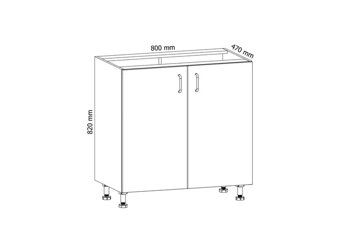 Unterschrank 80 cm  - Aspen - Fängt das Wesentliche Ihrer Küchenaufbewahrung in einem eleganten Design ein. - Hi Markt GmbH