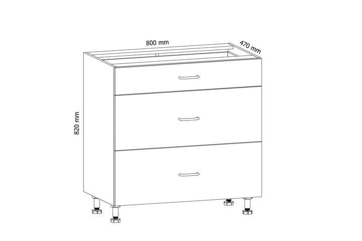 Unterschrank 80 cm - Aspen - Flexibler Stauraum, der sich Ihren Bedürfnissen anpasst und stilvoll integriert. - Hi Markt GmbH