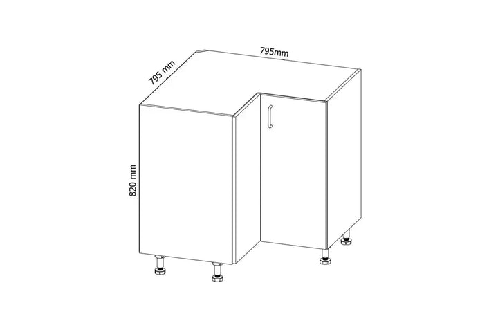 Eckunterschrank 79 cm - Aspen - Bietet einen klaren Überblick und stilvollen Stauraum in jeder Ecke. - Hi Markt GmbH