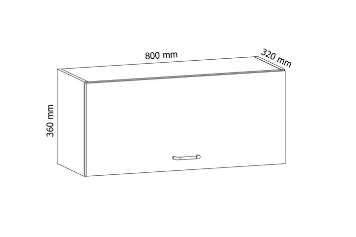 Hängeschrank 80 cm - Aspen - Bietet klare Sicht und stilvollen Stauraum für Ihre Küchenutensilien - Hi Markt GmbH