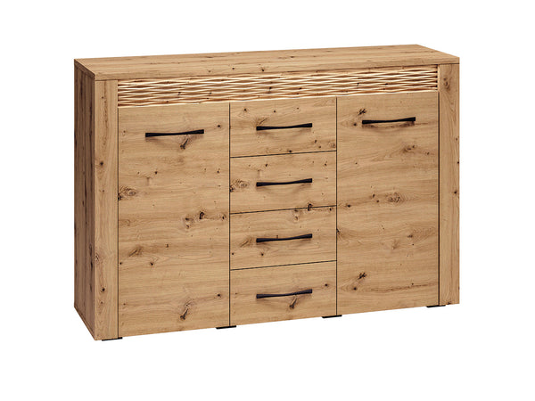 ARTIS 07 Kommode – 94 cm – Breite Schubladenkommode mit Holzstruktur-Design