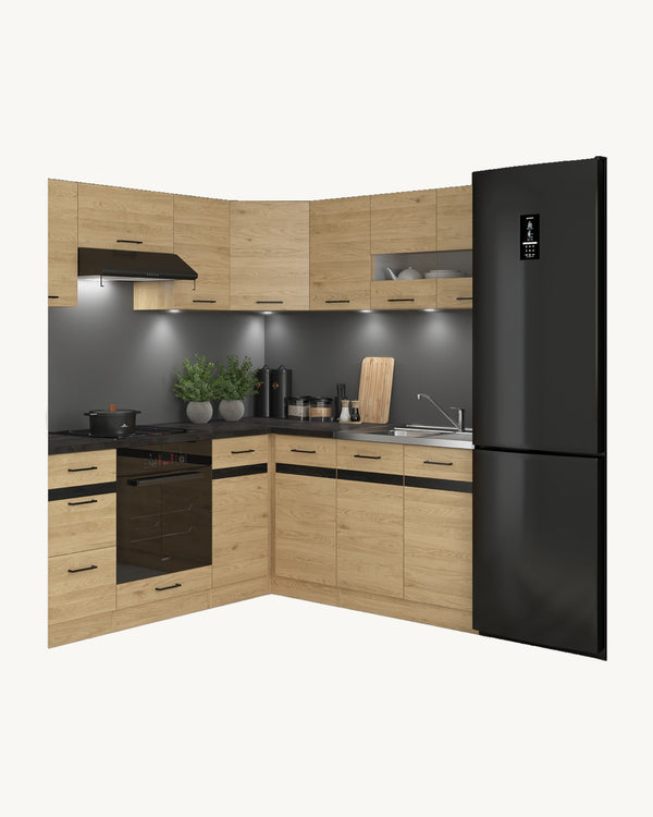 Junona Line Eckküche 200x180 cm – Klassische Einbauküche