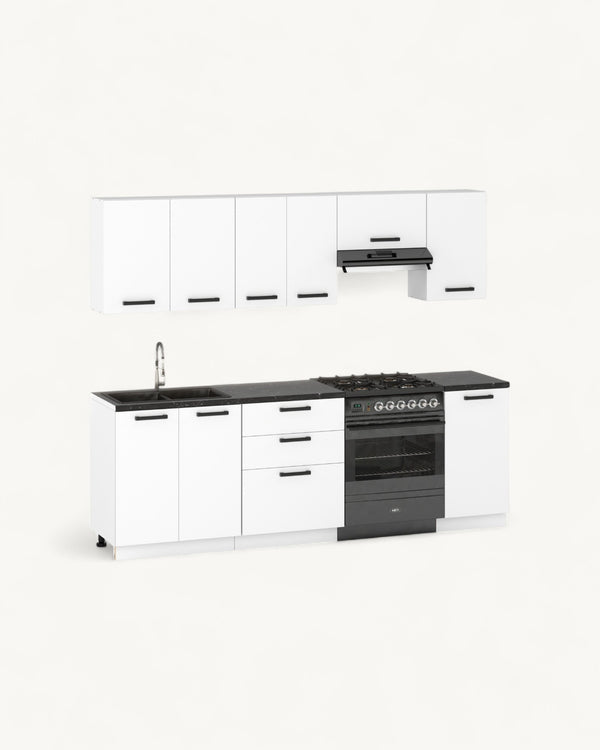Wenecja Küchenzeile 220 cm Moderne Einbauküche mit Arbeitsplatte