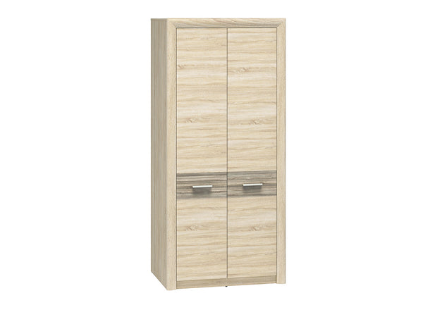 CASTEL I Kleiderschrank – 201 cm – Geräumiger Drehtürenschrank mit Holzoptik