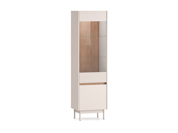 DUNEA Vitrinenschrank Stilvolle Standvitrinen mit Glastüren und Holzoptik