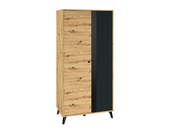 ELIZABETH 01 Kleiderschrank Moderner Drehtürenschrank mit Holzoptik
