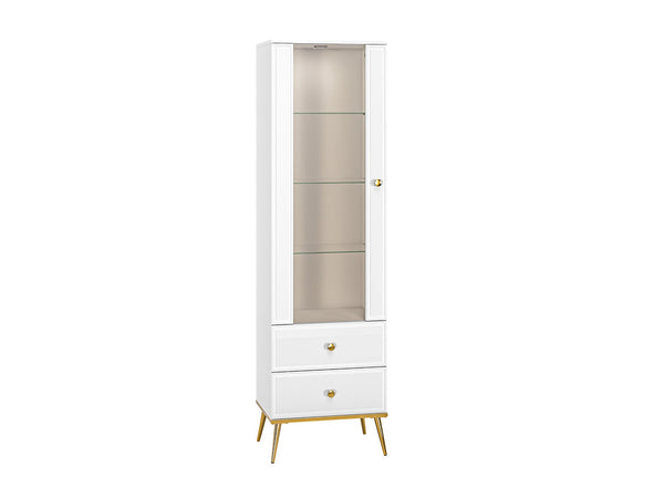 GOLDIN 02-03 Vitrine – Moderne Glasvitrine mit LED und Hochglanzfront