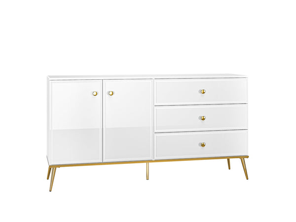GOLDIN 04-05 Kommode – Moderne Hochglanz-Kommode mit Schubladenauszug und Soft-Close