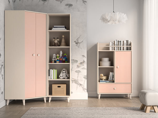 Schlafzimmer - Set - (MEVEL) - 3 Teile - Funktional & charmant in sanftem Rosa