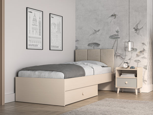 Schlafzimmer - Set - (MEVEL) - 2 Teile - Eleganter Look in Grau