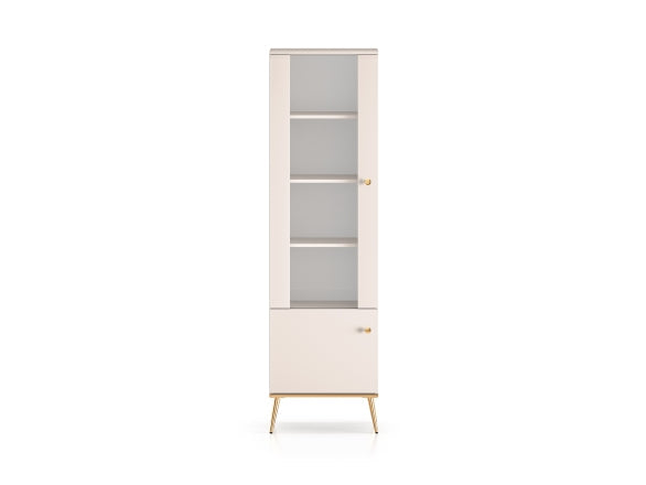 SELGIN Vitrine Moderner Vitrinenschrank mit Holzoptik