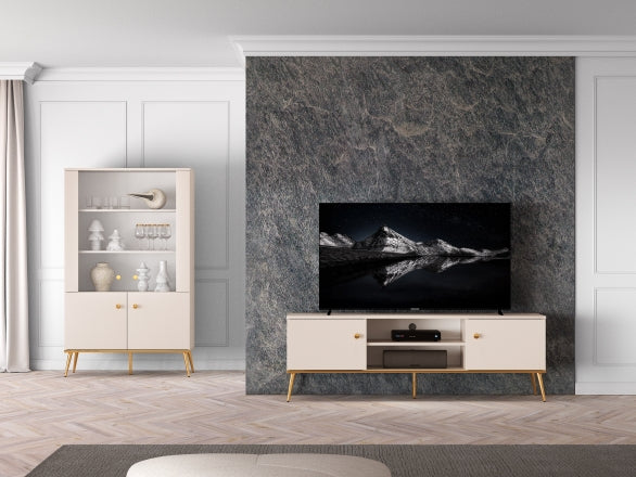 Selgin Wohnmöbel Set – 2 Teile – Vitrine und TV-Schrank Elegantes Design