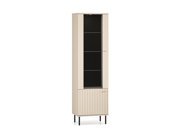 SOPHIE 02 Vitrine – 190 cm – Moderne Glasvitrine mit MDF-Front und Beleuchtung