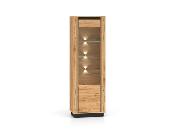 URSO 04-05 Vitrinenschrank – 65 cm – Eleganter Glasvitrine mit Holzoptik