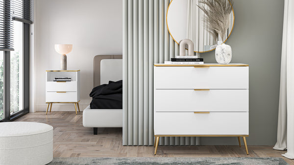 VITERBO Schlafzimmer-Set – 2 Teile – Schminkkommode & Nachtkommode – Modern und funktional