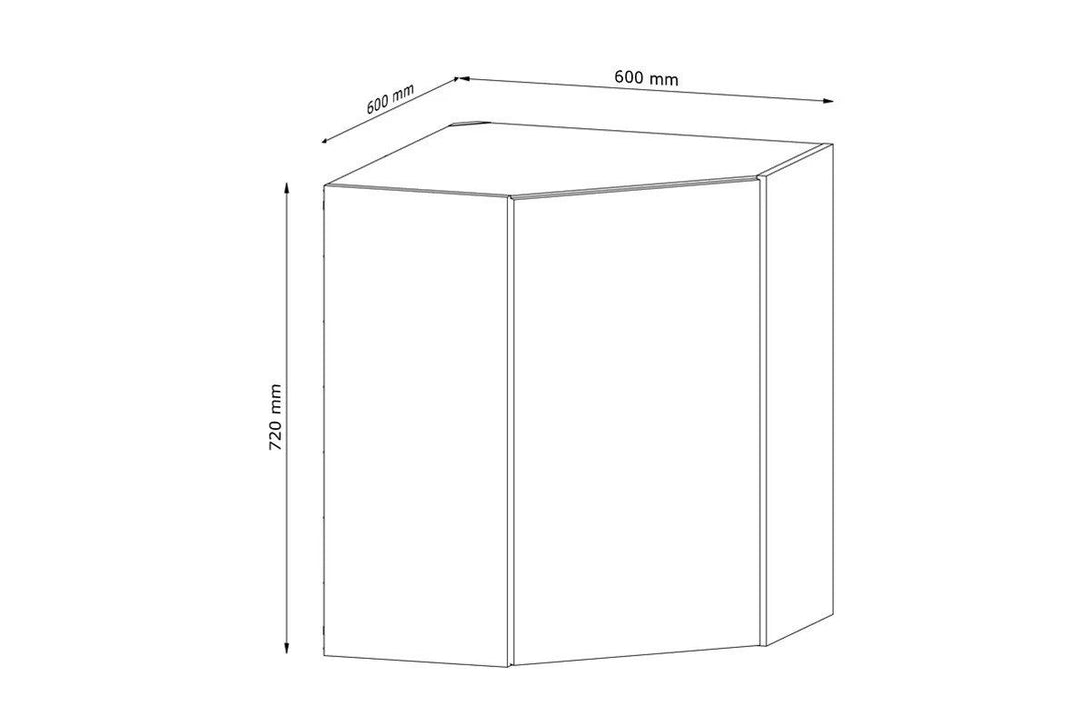 Eckhängeschrank 60 cm - Velora - Praktischer Eckhängeschrank für optimalen Stauraum. - Hi Markt GmbH