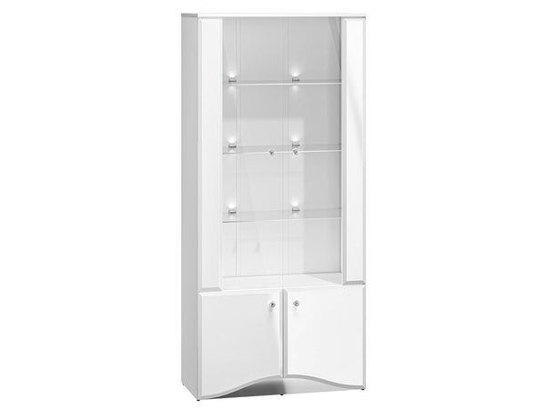GLAMOUR 01 Vitrine – 190 cm – Moderne Glasvitrine mit Hochglanzfront